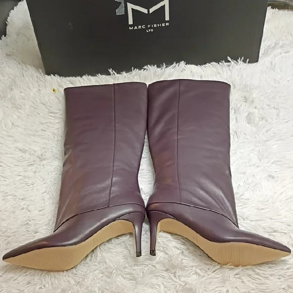 New Marc Fisher Gentle Women's Leather Heeled Boots SZ 10 - Picture 3 of 16